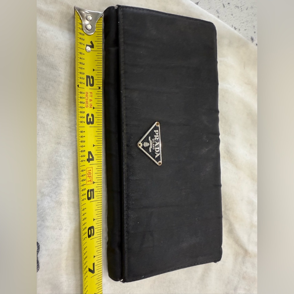 Authentic Prada black canvas ladies wallet